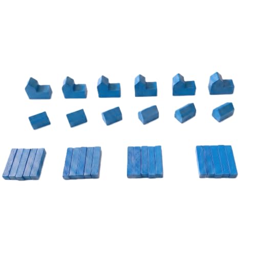 Replacement Pieces for Settlers of Catan – Roads, Settlements & Cities Set, Durable Game Tokens, Compatible with Catan Board Game Accessories, Game Pieces Plus Bonus Pieces (Blue) - color: Blue