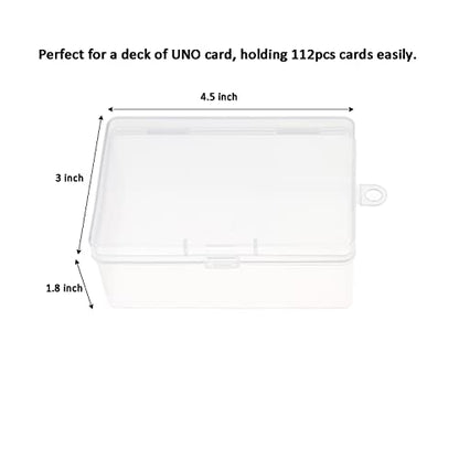 Plastic UNO Card Box Case Holder,Playing Card Case,Playing Card Box Storage | NO Cards | Set of 4 | Hold 112pcs UNO Cards - style: 4pcs for UNO Card