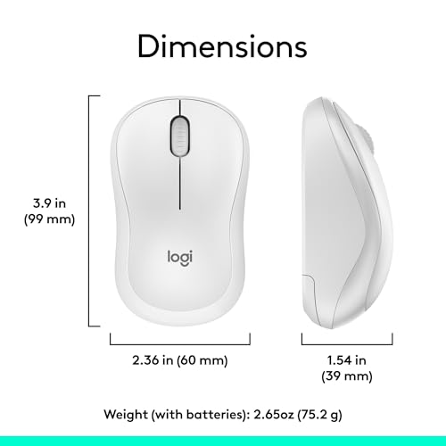 Logitech MK270 Full Size Wireless Keyboard and Mouse Combo - Off White | Full size keyboard with spill-resistant design, compact ambidextrous mouse, connect via single included USB-A Nano Receiver - color: Off White, size: 1 Pack, style: Combo
