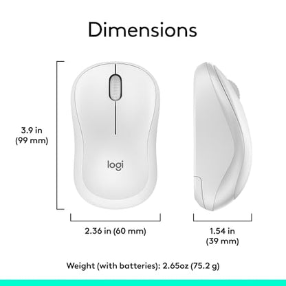 Logitech MK270 Full Size Wireless Keyboard and Mouse Combo - Off White | Full size keyboard with spill-resistant design, compact ambidextrous mouse, connect via single included USB-A Nano Receiver - color: Off White, size: 1 Pack, style: Combo