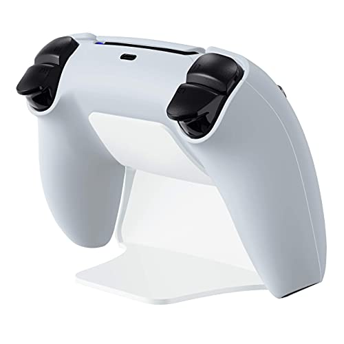 playvital White Controller Display Stand for ps5, Gamepad Accessories Desk Holder for ps5 Controller with Rubber Pads - color: White