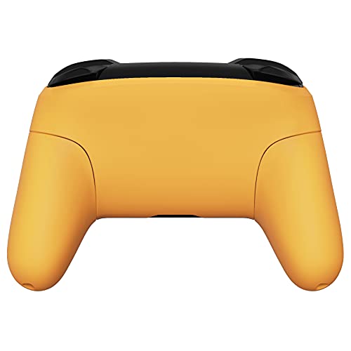 eXtremeRate Caution Yellow Faceplate Backplate Handles for Nintendo Switch Pro Controller, Soft Touch DIY Replacement Grip Housing Shell Cover for Nintendo Switch Pro - Controller NOT Included - color: Caution Yellow