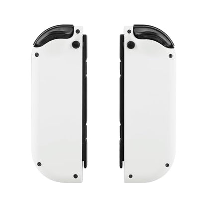 eXtremeRate DIY Replacement Shell Buttons for Switch & Switch OLED, White Custom Housing Case with Full Set Button for Joycon Handheld Controller - Controller NOT Included - color: White