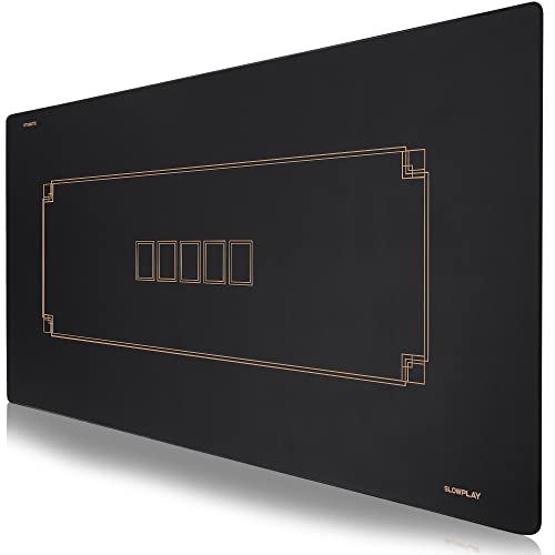 SLOWPLAY Godel Poker Mat, Water Repellent, Durable & Easy to Clean | Smooth premium surface; effortless card sliding; non-slip rubber base; lightweight, easy to carry; minimalist design - color: 47 X 27 Inch