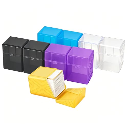 Brappo 200+ Hard Portable Card Deck Cases, Compatible MTG, TCG and Sport Cards etc. Game Cards, Set Contains 9 Pack Clear Card Storage Boxes.(No Cards) (colour, 9 paack) - color: colour, size: 9 pack
