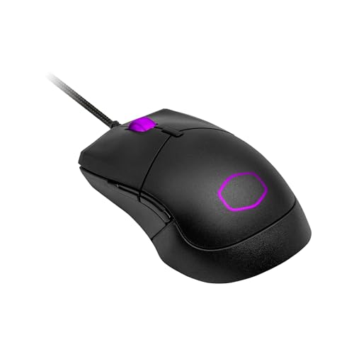 Cooler Master MM310 Wire Gaming Mouse Black, Adjustable 12,000 DPI, Palm|Claw Grip, PixArt Optical Sensor, Ultraweave Cable, PTFE Feet, RGB Lighting ((MM-310-KKOL1) | Pixart 3327 Sensor Up to 12, 50g Lightweight, Ultraweave Type-C Cable, Ptfe Feet, Palm a