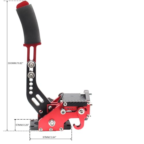 GOIPKO PC Racing Game USB Handbrake, 64 Bit PC USB Handbrake Compatible with Logitech G27/G29/G920 T500 T300 Simulated Racing Games (Red) - color: Red