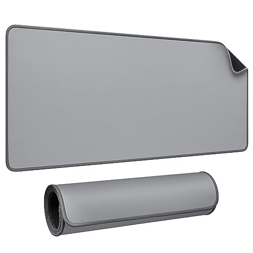 JIALONG Desk Mat - Large Desk Pad, Gaming Mouse Pad, Office Desk Protector with Anti-slip Base, Anti-wear Personalized Design, Mousepad in Mid-Grey - color: Grey
