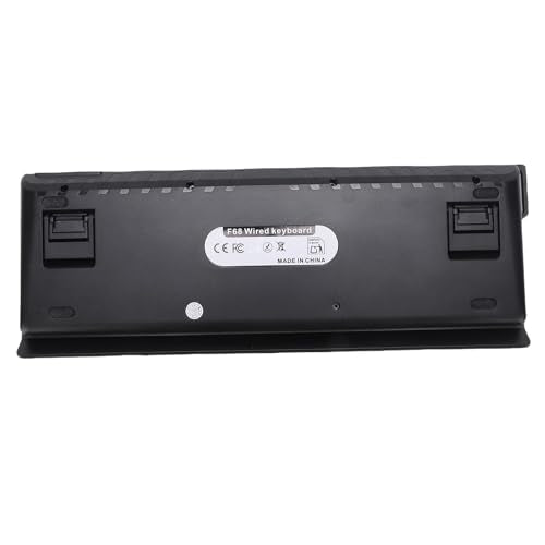 Wired Keyboard, 68 Keys RGB Backlit Gaming Keyboard, Quiet Slim Anti Ghosting Wired Computer Keyboards with Scissor Switch for PC, Laptop, Desktop (Black Gray) - color: Black Gray