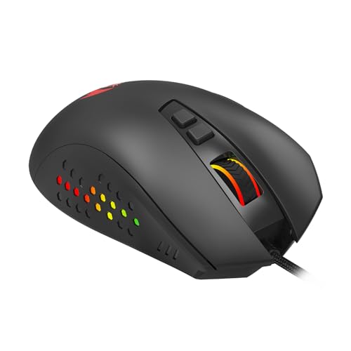 Redragon - Roadmaster M723 - Gaming Mouse - 12400 DPI Adjustable Wired Optical Gaming Mouse - 7 Programmable Buttons - 5 Backlit Modes - Max 12400DPI - 180CM High-Speed USB Braided Cable