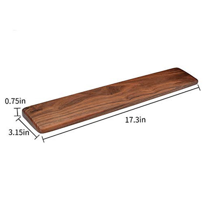 Wooden Keyboard Wrist Rest, Keyboard Wooden Palm Rest，Keyboard Wrist Rest Pad, Walnut Wrist Rest, Solid Wood Mouse Pad Wrist Guard, Wrist Rest Pad, Wrist Pad for Keyboard, (Black Walnut, 17.3in) - color: Black Walnut, size: 17.3in