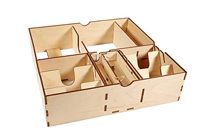 The Broken Token Game Organizer Compatible with King of New York - Wooden Game Organizing Box with Multiple Trays