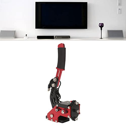 Jectse 64 Bit Plug and Play USB Handbrake for Sim Racing Games, Compatible with, and PC, Supports G27 G25 G29 T500 T300, Non for High Accuracy and Longevity (Red)