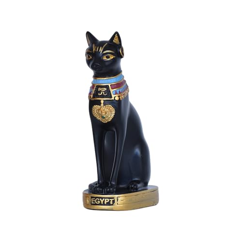 Vintage Egyptian Cat Resin Figurine – Handcrafted Collectible Figurine for Escape Room Games, Movie Props, Home Office Decor & Themed Display Collections