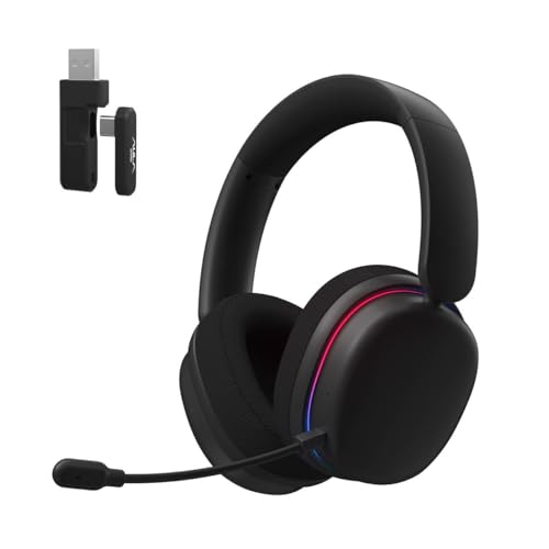 AULA G7 Pro Wireless Gaming Headset with 7.1 Surround Sound, 40mm Driver, BT5.3 Gaming Headphones with Mic, RGB, 10ms Latency, 65H Battery, PC Gaming Headset for PS5,PS4, Switch,PC,Wired Mode for Xbox - color: Black, size: G7 Pro