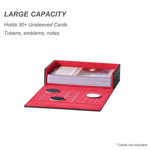 Pocket Dice Box (Adventurer Module) - Built-in Life Tracker - Fits 15 Counter Dice (15 mm) or 30+ Unsleeved Cards - Stores Inside Adventurer - MTG, PTCG & More (2. Ambition (Black/Red)) - color: 2. Ambition (Black/Red)