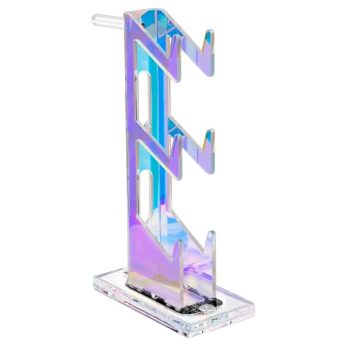 Game Controller Holder with Light Colorful Acrylic Headphones Stand with 3 Modes 7 Colors USB Charging Port for PS4, PS5, PC Universal Design (3 Tiers with Lights)