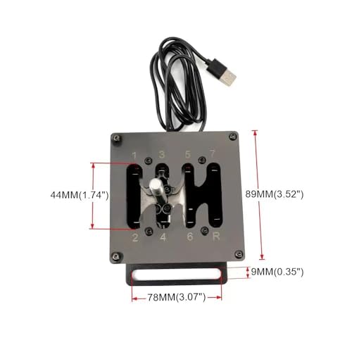 Racing Simulator H-Pattern Gear Shifter, Aluminum Alloy Gearbox Mount for Gaming, E-Sports Compatible