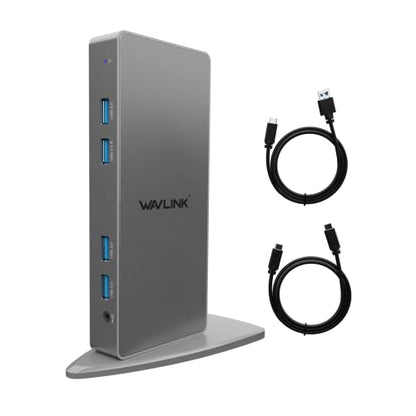 WAVLINK Pro Dual 4K@60Hz Universal Docking Station | USB 3.0/USB-C Laptop Dock for Mac & Windows | 2 HDMI/DP Monitors, Gigabit Ethernet, 6 USB 3.0 | Home Office & Multi-Screen Productivity. - color: 69DK11