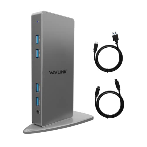 WAVLINK Pro Dual 4K@60Hz Universal Docking Station | USB 3.0/USB-C Laptop Dock for Mac & Windows | 2 HDMI/DP Monitors, Gigabit Ethernet, 6 USB 3.0 | Home Office & Multi-Screen Productivity. - color: 69DK11