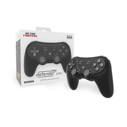 Retro Fighters Defender Pro Wireless Controller for PS1, PS2, PS3, Switch, & PC | 2.4GHz & Bluetooth (Charcoal Black) - color: Charcoal Black