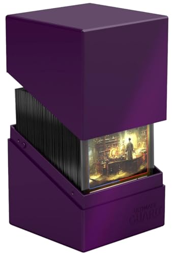 Ultimate Guard Boulder Solid 100+, Deck Case for 100 Double-Sleeved TCG Cards, Purple, Secure & Durable Storage for Trading Card Games, No Transparency - color: Purple