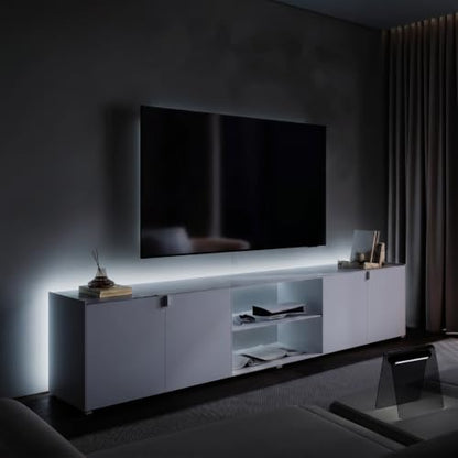 LED Backlight for TV Stand & Media Console, 26.2ft Tunable White LED Strip Lights (2700K-6500K), Dimmable with App & Remote, TV Bias Lighting, Standoff Mount Kit (4 Mounting Options) - color: Tunable White, size: TV Stand & TV Unit