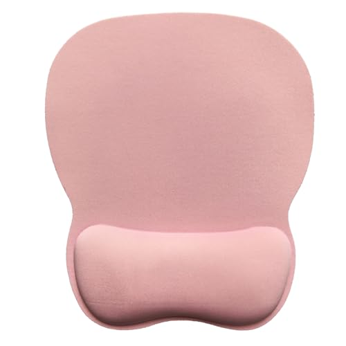 Mouse Pad with Wrist Support, Ergonomic Mousepad with Comfortable Memory Foam Wrist Rest Cushion, Relieve Wrist Pain, Non-Slip Rubber Base Gaming Mice Pad for Home Office Computer Laptop, Pink - color: Pink