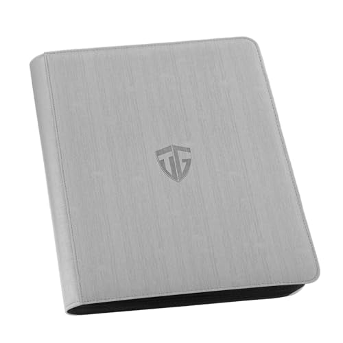 Toploader Binder,Holds 216 Toploaders,9 Pocket Top Loader Binder with Sleeves for 3"x4" Rigid Toploaders Hard Cases,Top loader Binders for TCG, MTG Card Binder, Trading Cards Binder(Grey) - color: Gray, size: 9 Pocket