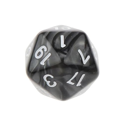 10PCS Polyhedral Dice - D20, 20mm Acrylic, 20 Sided Dice for RPG, MTG, DND, Table Games (Black) - color: Black