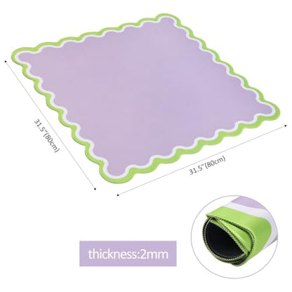TIASUSAN Purple Mahjong Mat (31.5” x 31.5”) with Black Carrying Bag, Noise-Reducing Mahjong Mat for Table - color: Purple
