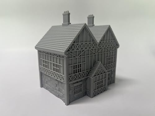 Paintable Tabletop Miniature Little Town Building Terrains - 18mm Scale Dioramas Building Set Scenery with Medieval Architecture Style by HAUTICO (HVillageHouses4-1)