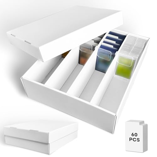 Fageverld 2-Pack Trading Card Storage Box, 3200 Count Cardboard 4 Row Card Box for MTG TCG Baseball Sports Cards Collection, Top loader Storage Boxes, includes Card Dividers & Stoppers - color: 4 Row-2 Boxes