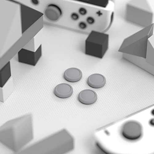 eXtremeRate PlayVital Switch Joystick Caps, Switch Lite Thumbstick Caps, Silicone Analog Cover for OLED Joycon Thumb Grips - Fleeting Gray - color: Fleeting Gray