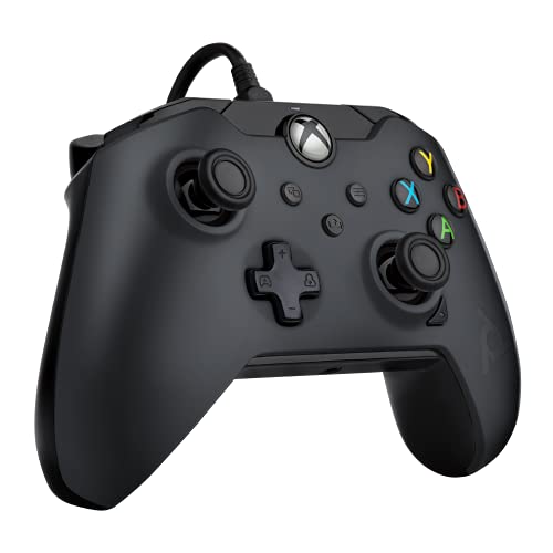 PDP Wired Game Controller - Xbox Series X|S, Xbox One, PC/Laptop Windows 10, Steam Gaming Controller - USB - Advanced Audio Controls - Dual Vibration Videogame Gamepad - Raven Black - color: Black
