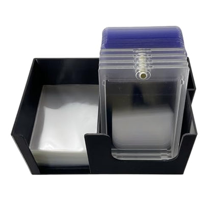 Card Care Lite - Toploader Dispenser Stackable Card Storage Box - Penny Sleeve Holder (Black) - color: Black