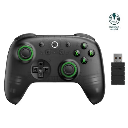 8Bitdo Ultimate 2C Wireless Controller for PC & Android (Transparent Black) | for Windows PC & Android, 1000Hz Polling Rate, Hall Effect Joysticks & Hall Triggers, Remappable L4/R4 Bumpers - color: Transparent Black