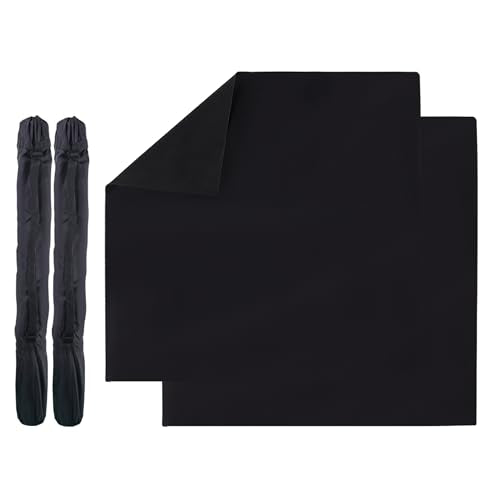 GSE 32-Inch Rubber Non-Slip Playmat Mahjong Mat for Table with Carrying Bag | Noise Reduction, Tabletop Cover Mat For Mahjong, Dominoes, Poker, Playing Cards & Board Games (2-Pack, Black) - color: Black, size: 2-Pack
