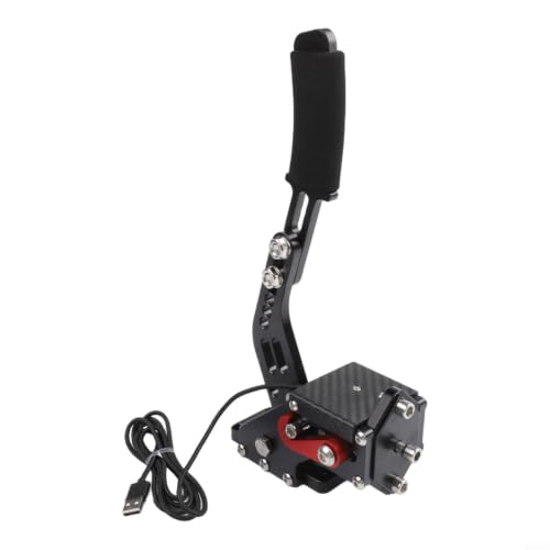 Aluminum Alloy USB Handbrake For Racing Sims, Hall Effect Sensor Adjustable Resistance Hand Brake Compatible With For Logitech G27 G29 G920 On PC For Windows(Black)