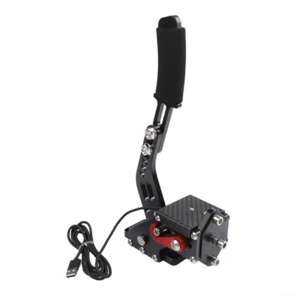 Aluminum Alloy USB Handbrake For Racing Sims, Hall Effect Sensor Adjustable Resistance Hand Brake Compatible With For Logitech G27 G29 G920 On PC For Windows(Black)