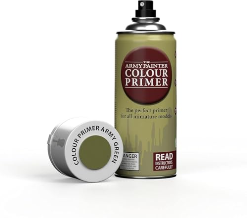 The Army Painter, Colour Primer Army Green, 400 ml spray acrilico | Primer verde militare per dipingere miniature Warhammer e Dungeons and Dragons - color: Army Green
