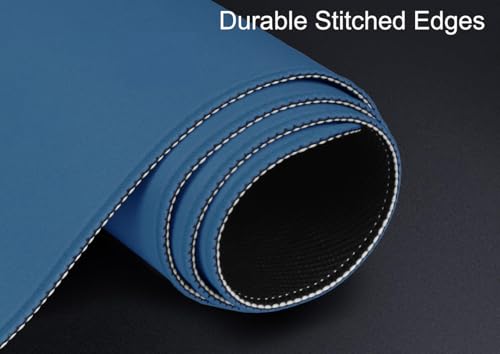 Large Gaming Mouse Pad, XXL Extended Computer Keyboard Mouse Mat with Stitched Edges, 31.5" x 15.7" Non-Slip Waterproof Rubber Base Office Big Long Mousepad for Work, Game, Office, Home, Blue - color: Blue
