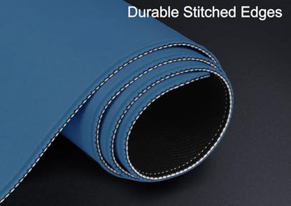 Large Gaming Mouse Pad, XXL Extended Computer Keyboard Mouse Mat with Stitched Edges, 31.5" x 15.7" Non-Slip Waterproof Rubber Base Office Big Long Mousepad for Work, Game, Office, Home, Blue - color: Blue