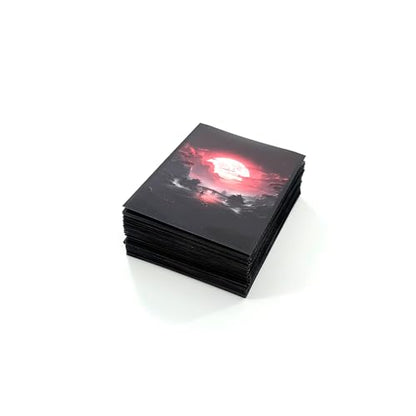 100 PCS MTG Card Sleeves, TCG Card Protective Sleeves Size is 2.6 x 3.6 in Applicable to OCG CCG DTCG PTCG, Fit Standard Size Cards (Red Moon) - color: Red Moon
