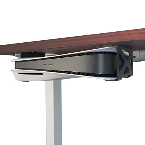 Monzlteck Under Desk Holder for PS5/PS5 Slim/Pro,Stealth Mount Compaitble with PlayStation 5 Disc & Digital Edition Console,Space Saving,DP-05