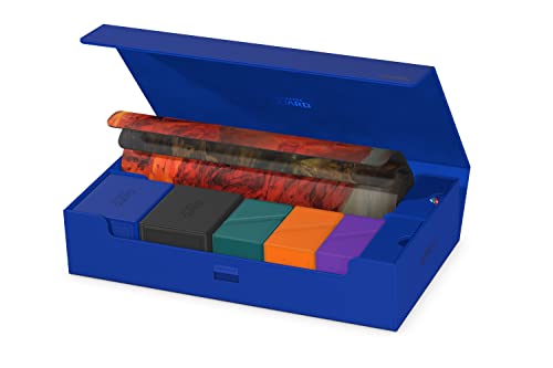 Ultimate Guard Omnihive 1000+, Deck Case for 1000 Double-Sleeved TCG Cards + 2 removable Trays, Blue, Magnetic Closure & Microfiber Inner Lining - color: Blue