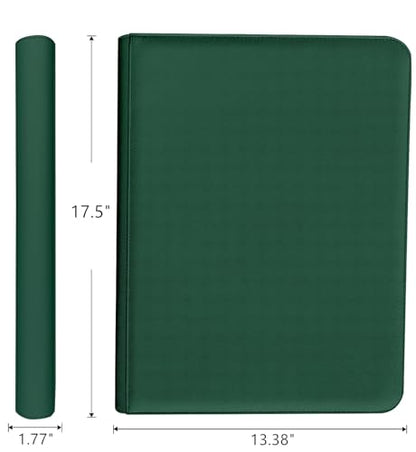 1000+ Pockets Trading Card Binder, 16 Pocket Ringless Side Loading Card Holder Album, Trading Card Album Fit for YuGiOh, MTG, TCG, Game Cards, Sports Cards, Business Cards (Green) - color: Green