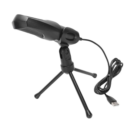 Tbest Gaming USB Microphone RGB Condenser Computer Mic with Tripod Stand for PC Laptop Streaming Podcasting Recording Black ABS