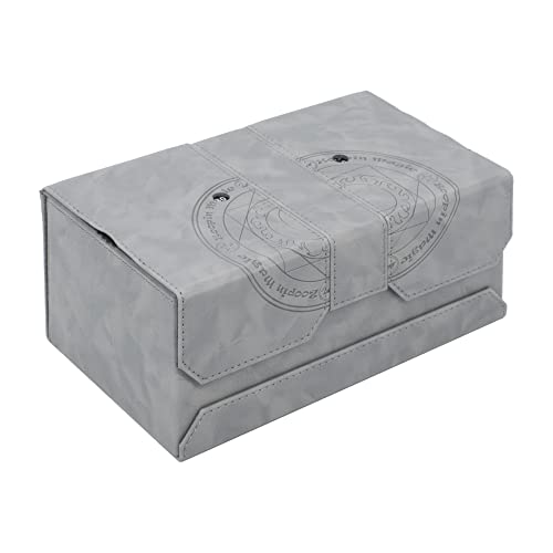 Zoopin 200 Card Deck Box for MTG ,CCG,TCG,Yugioh...With Two Built-in Life Counters and Two Card-trays plus one Dice/Token Tray (Grey ) … - color: Grey