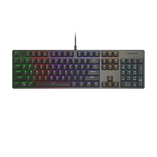 Cougar Ultimus EX RGB Wired Mechanical Gaming Keyboard – Full-Size 104-Keys, Metal Frame, Doubleshot Keycaps, Black